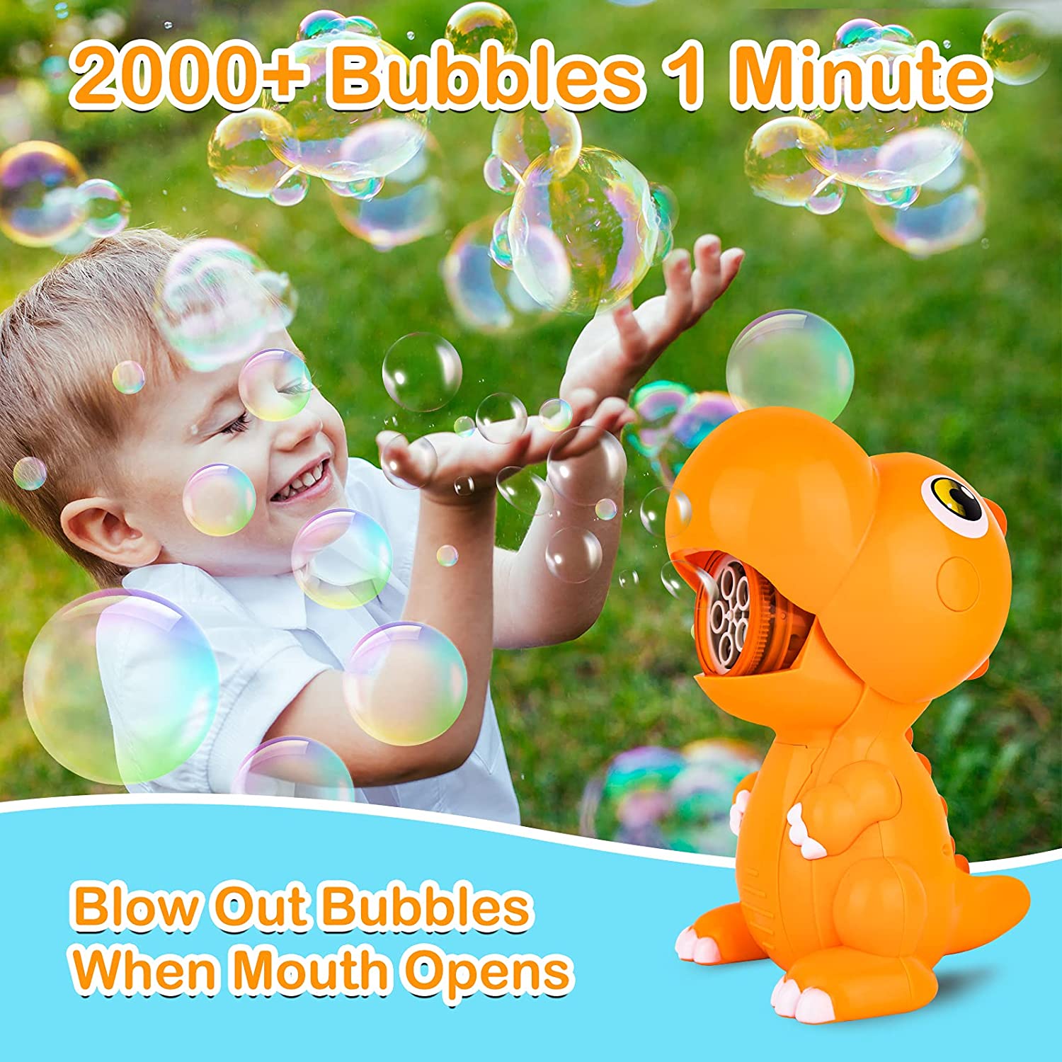 Buy Bubble Machine, Dinosaur Bubble Blower, 2000+ Bubbles Per Minute w