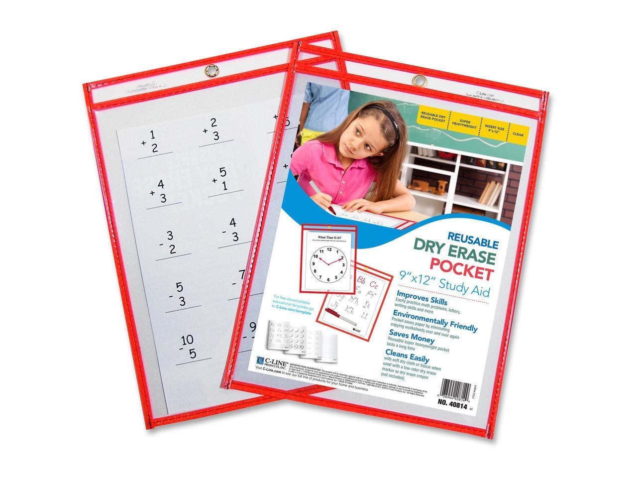 Reusable Dry Erase Pocket Folder 9″ x 12″ H&J Liquidators and