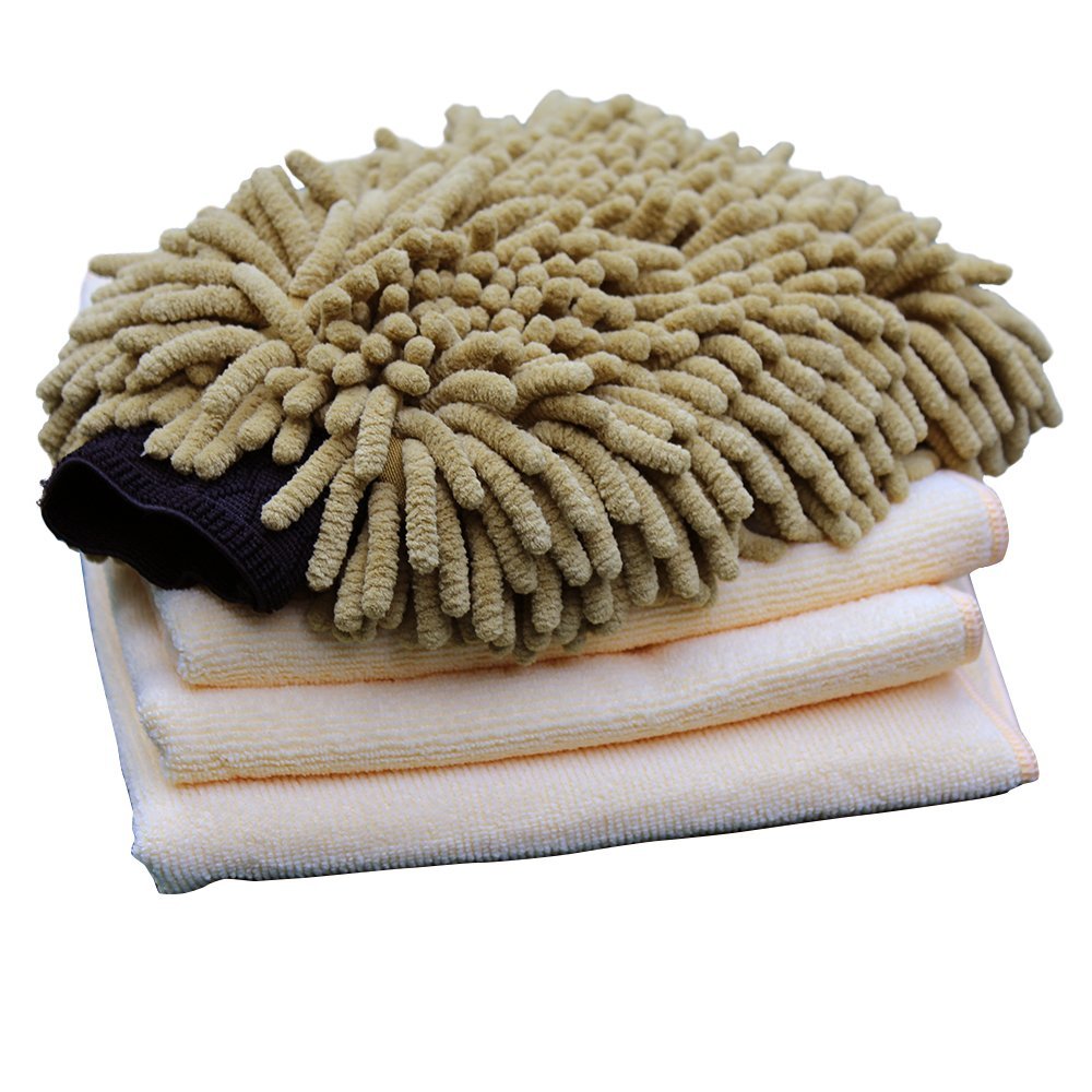 Buy VANDEK Premium Chenille Car Wash Mitt with 3 Microfiber Towels