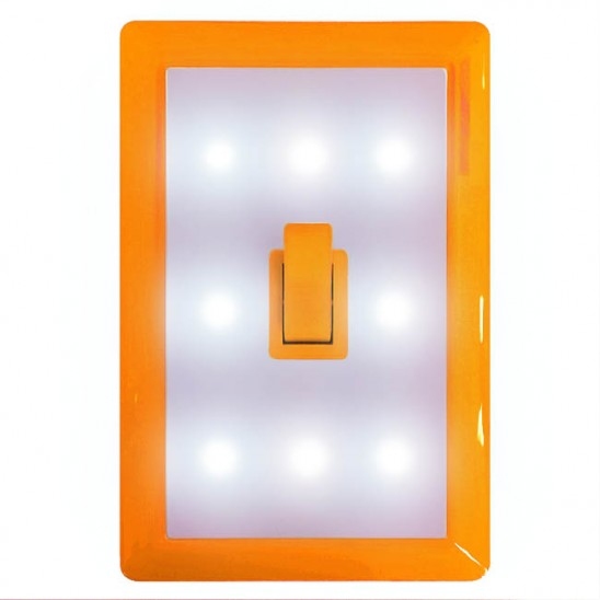 Wireless 6 LED Light Switch Night Light Orange H&J Liquidators and