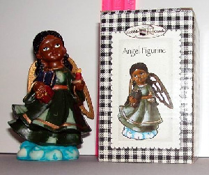 African American Polyresin Angel FIGURINE