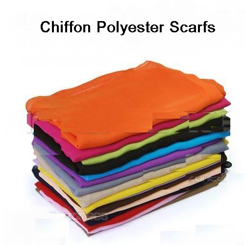 Solid Color 100% Polyester Chiffon SCARF - Assorted Colors