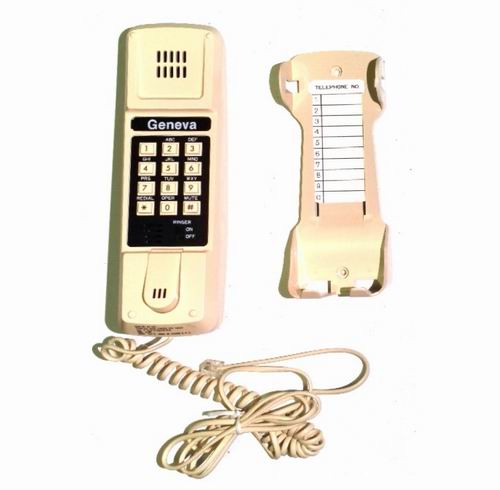 RETRO GENEVA PUSH BUTTON DELUXE CORDED TELEPHONE WITH WALL BRACKET