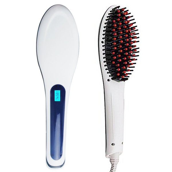 Buy Electronic Fast Hair Straightener with Detangling Brush up to 446 Degrees White Cheap