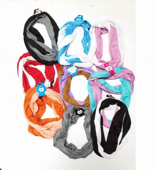 BULK LOT PRICE! - Womens Fashion Polyester Infinity Loop Scarves - 2-tone Assortment