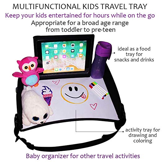 ''Kaztro Multifunctional Kids Activity, Snack & Play Tray - Built in Dry Erase Desk w/Markers & Pad/i