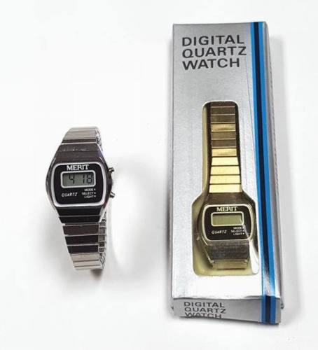 Merit Womens Silver Retro DIGITAL Quartz WATCH - Needs New Batteries