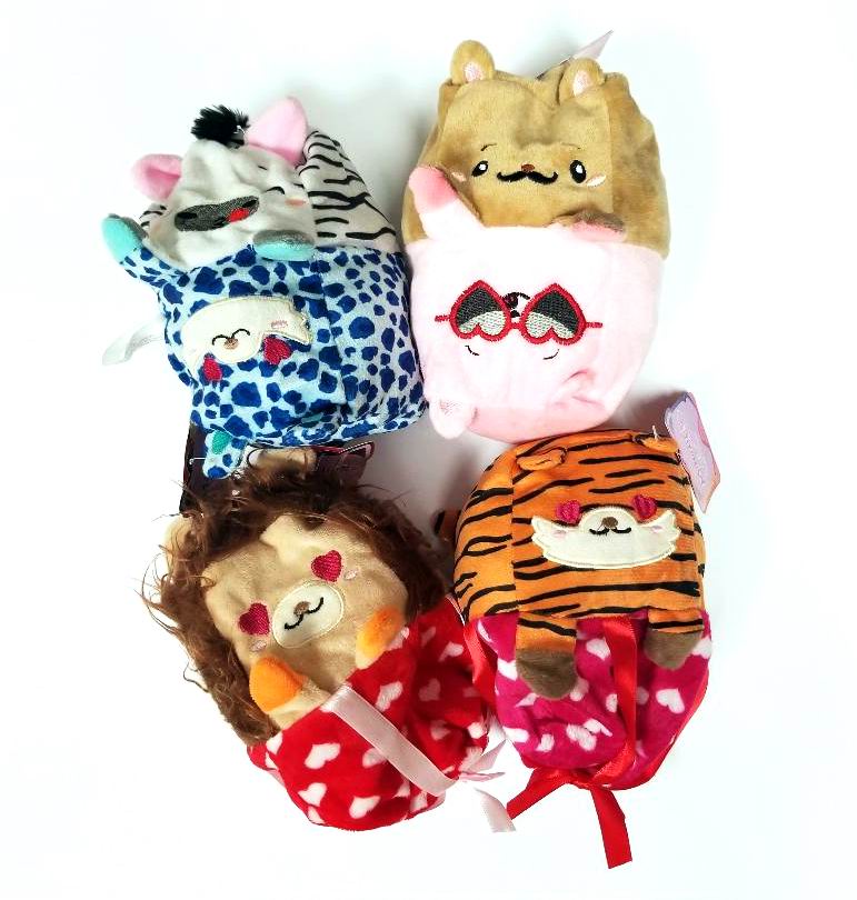 Moodies Reversible VALENTINEs Day Plush Toy Animals