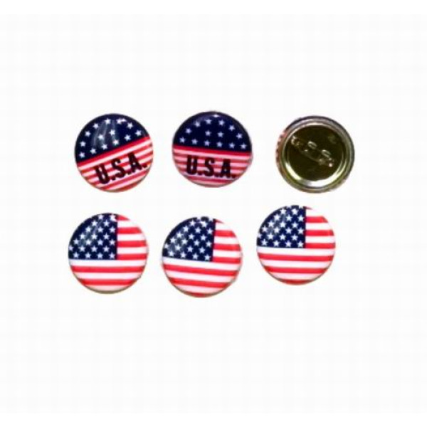 Lot Of 12 American Flag Pins Buttons