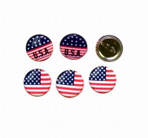 ''Patriotic American Flag Pinback Round Mini Buttons - 1.25'''' Diameter''