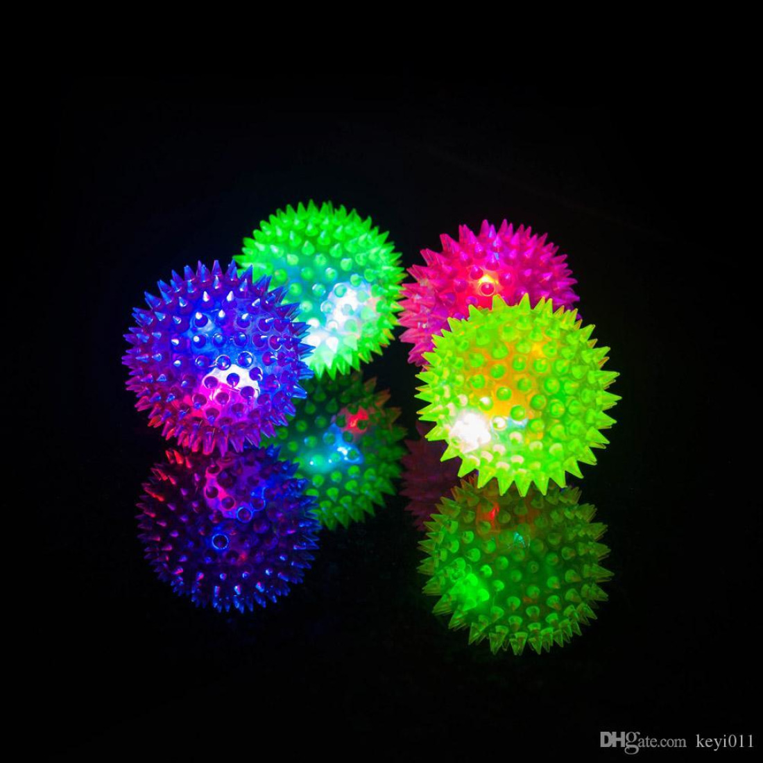 Buy Rubber LightUp LED Squeak Spike Bounce Ball Cheap H&J