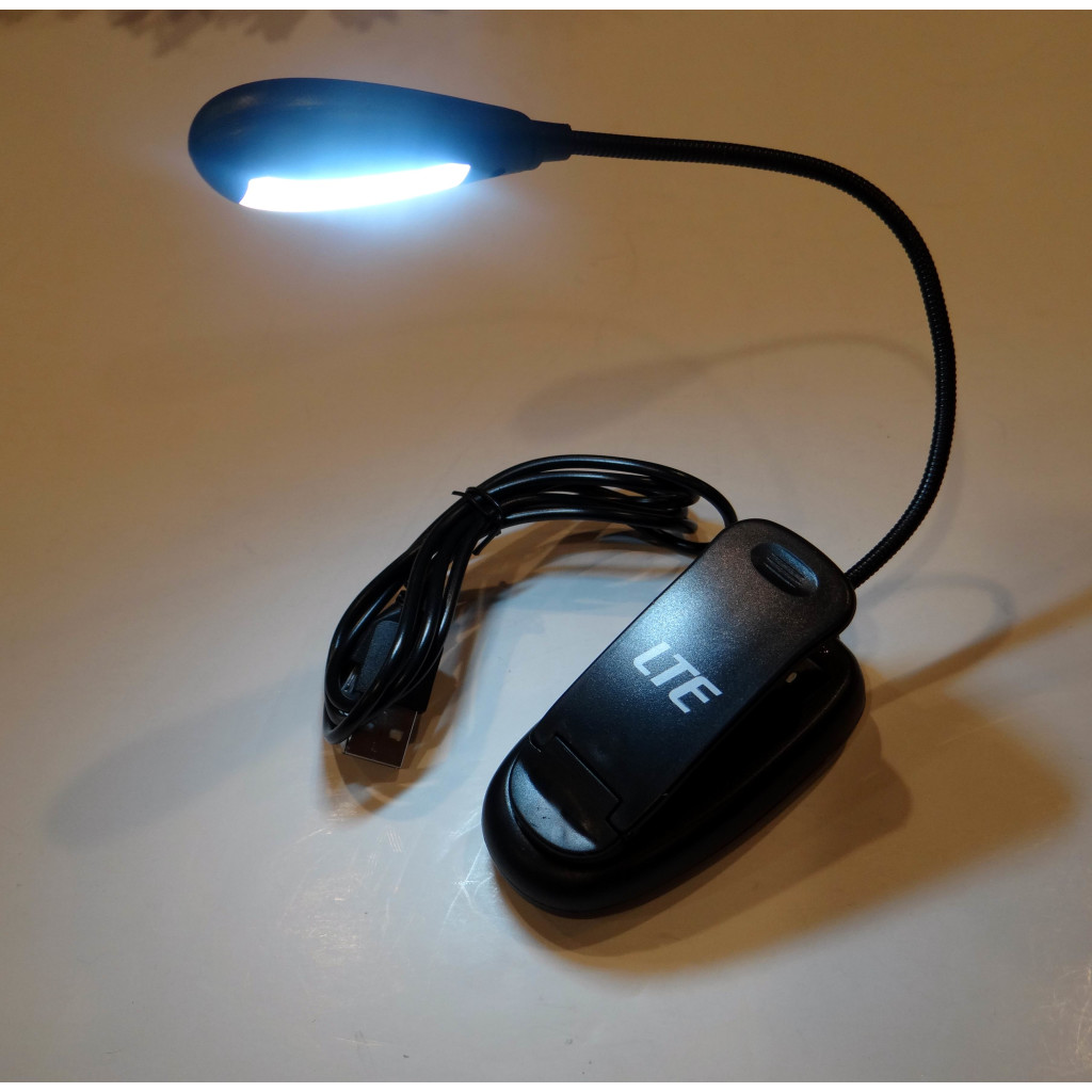 Buy Rechargeable White 5 LED Book Light, Clip On Reading Light with