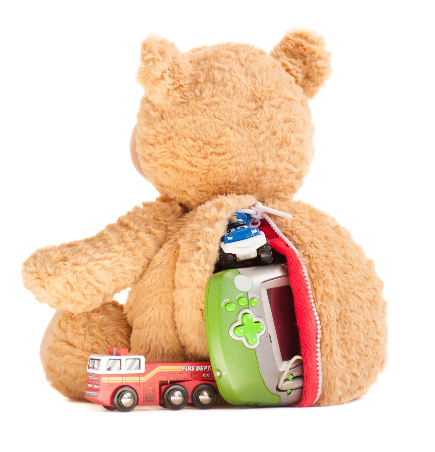 teddy bear with zipper compartment
