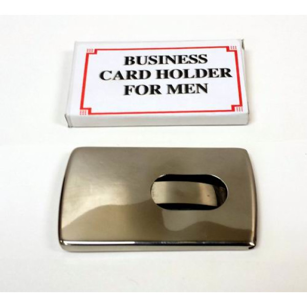silver business card holder for men