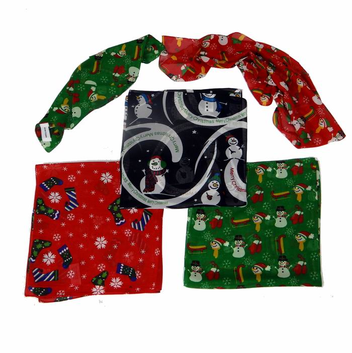 Christmas-Themed SCARF Bandanas  100% Polyester