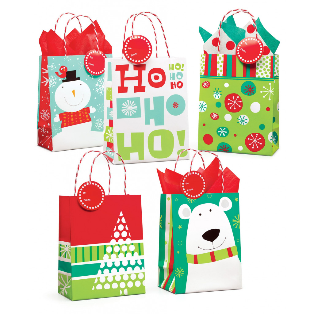 Buy 5-Pack Christmas Gift Bags & Tags - Only $1.50/Pack Cheap | H&J