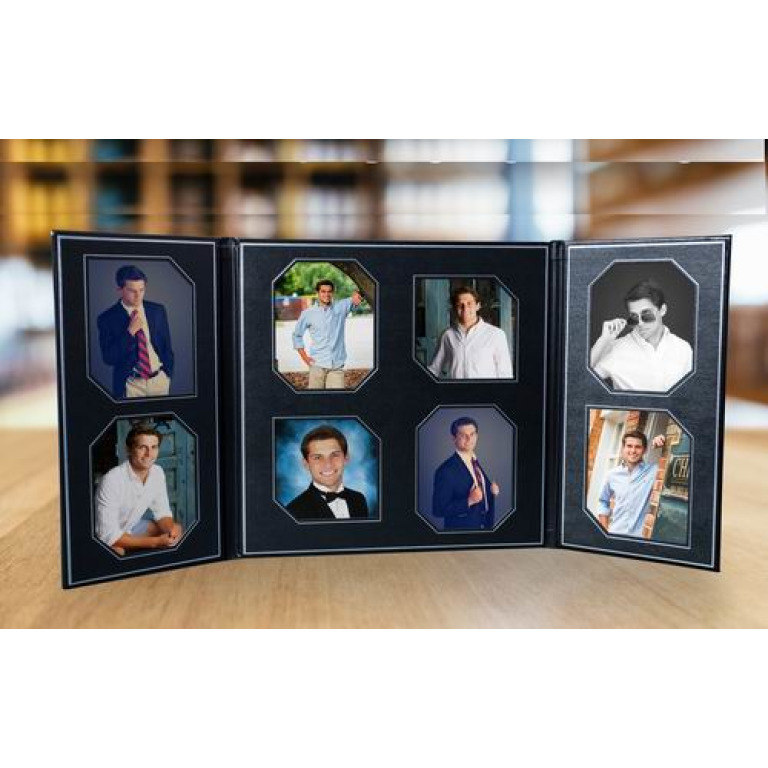 Buy TriFold Leatherette Folio Photo Frame Fits 8 Professional Photos