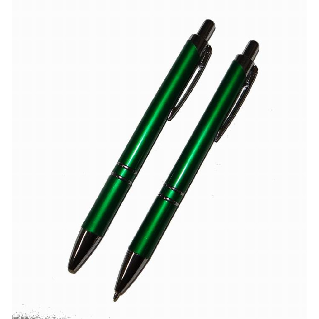 Buy Sleek 2ring Green Barrel Pens with Matte Finish Cheap H&J