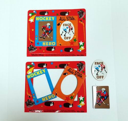 HOCKEY Themed Decorated Punch Out Magnet Picture Frames