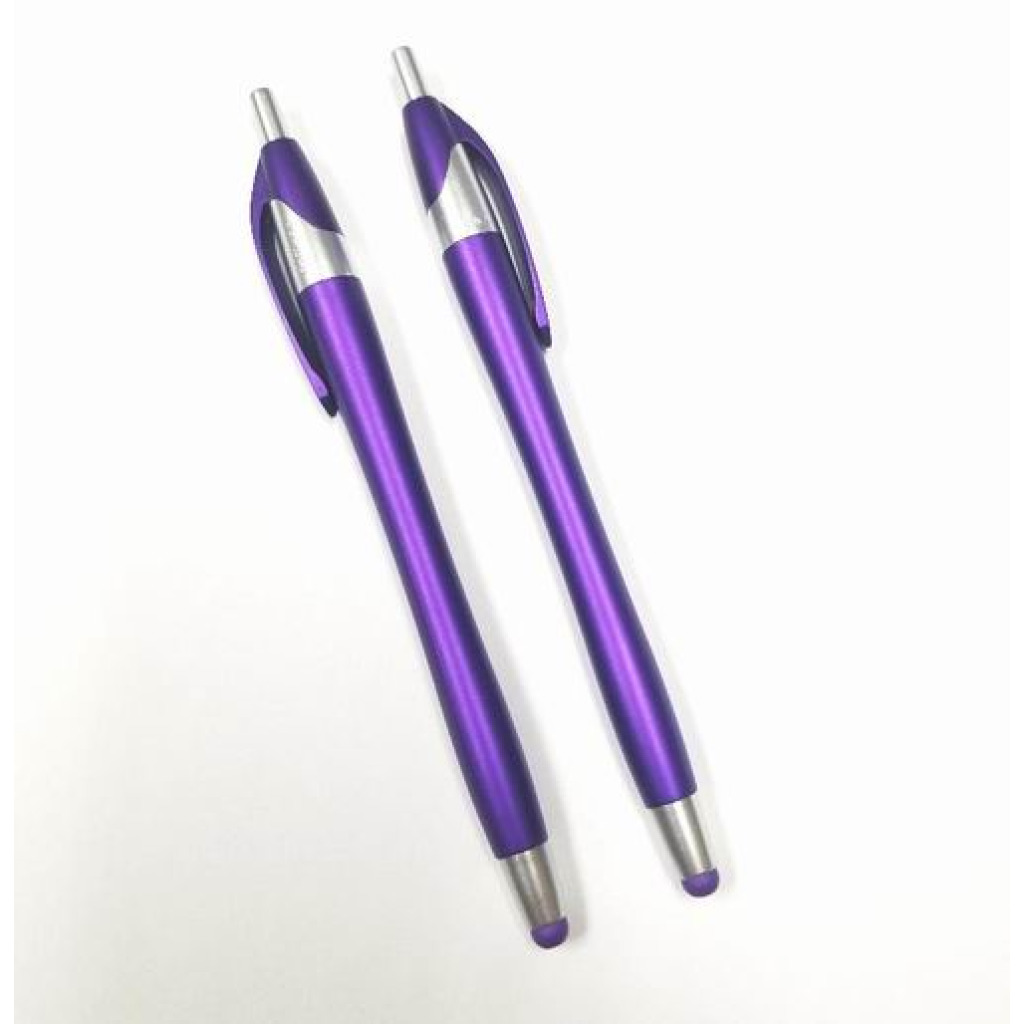Buy Javalina Purple Plastic Retractable Stylus Pens Black Ink Cheap