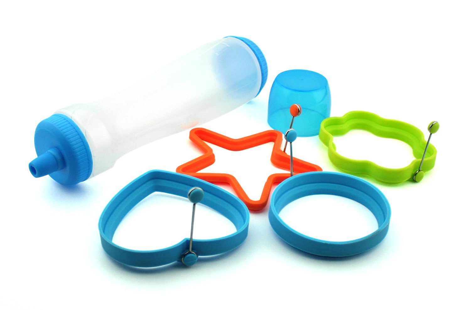 Buy Pancakes Batter Bottle Pen Dispenser w/ 4 Design Molds Cheap H&J