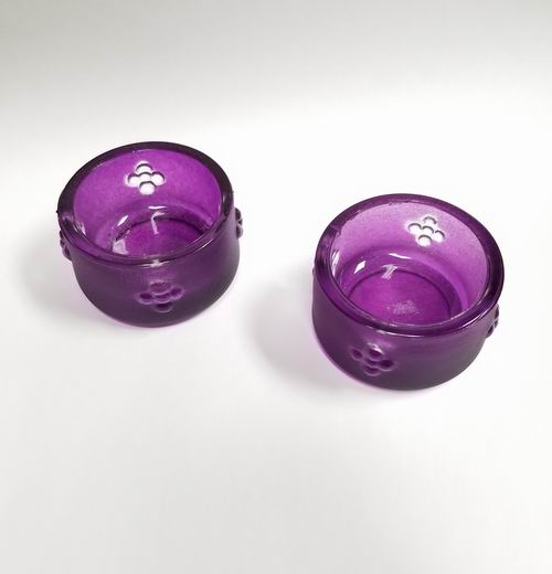 Decorative Purple Glass Tealight CANDLE Holder