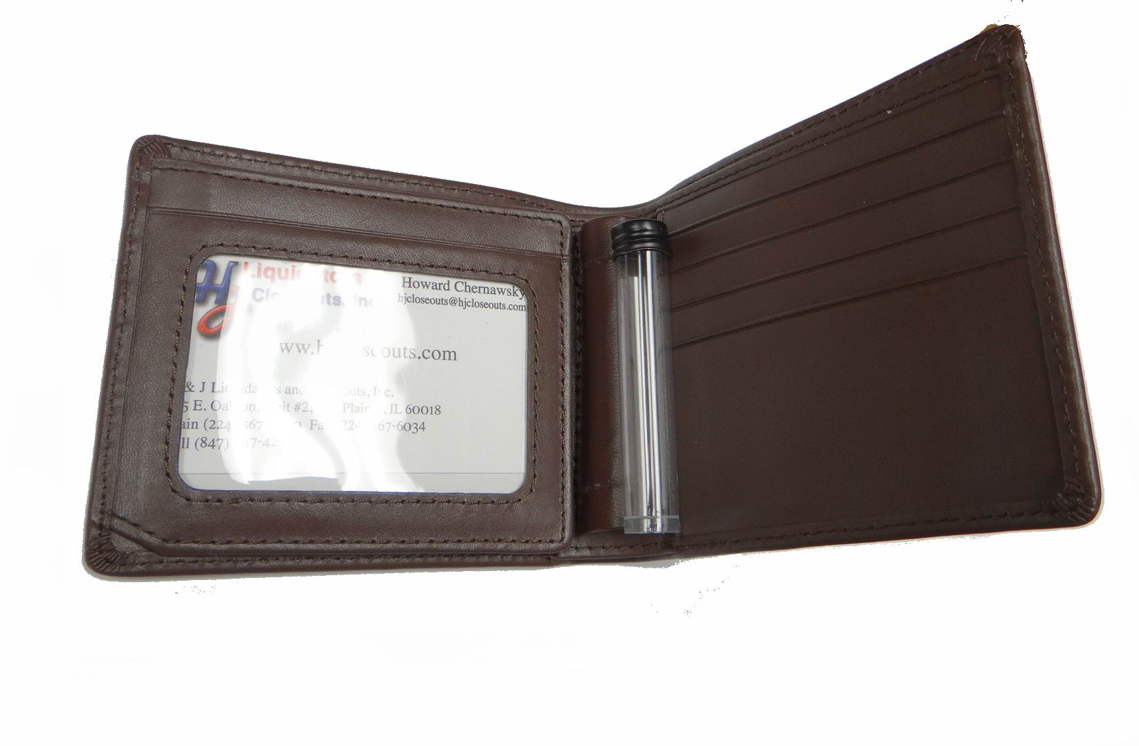 Buy Genuine Leather Men’s Brown Bifold Wallet with 2 Window ID Holder