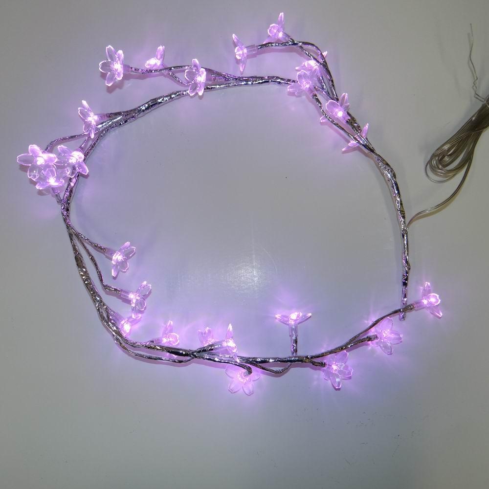 Battery Operated LED Pink Cherry Blossom FLOWER Garland - Item #LED/505-B-PNK