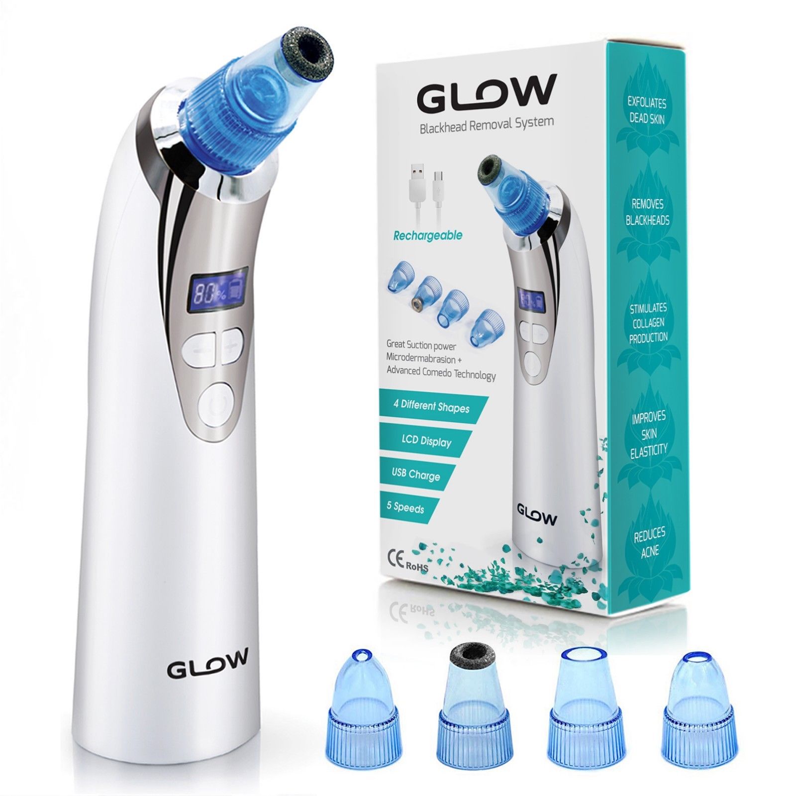 Buy Glow Blackhead Remover Vacuum Pore Cleaner Cheap H&J Liquidators and Closeouts, Inc