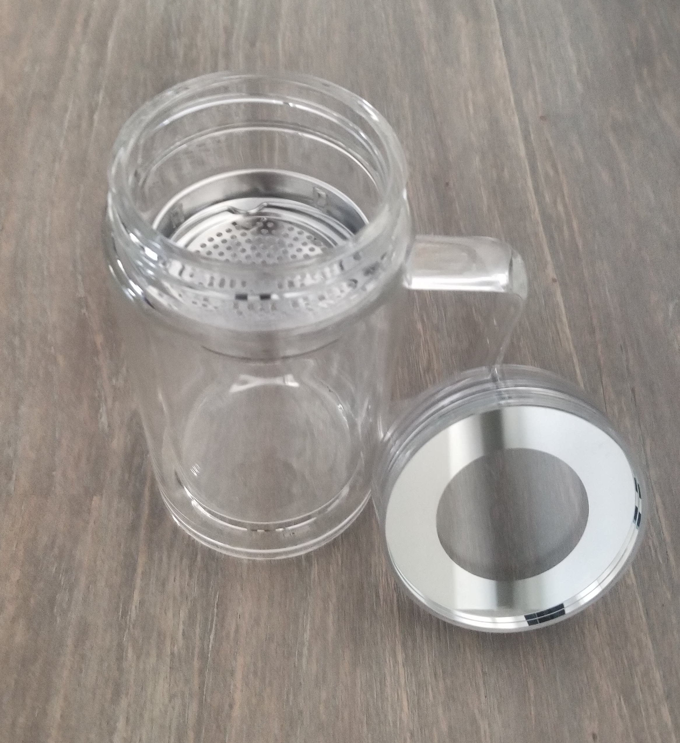 Buy 11 Oz. Glass Double Wall Tea Infuser Jar with Filter Cheap H&J