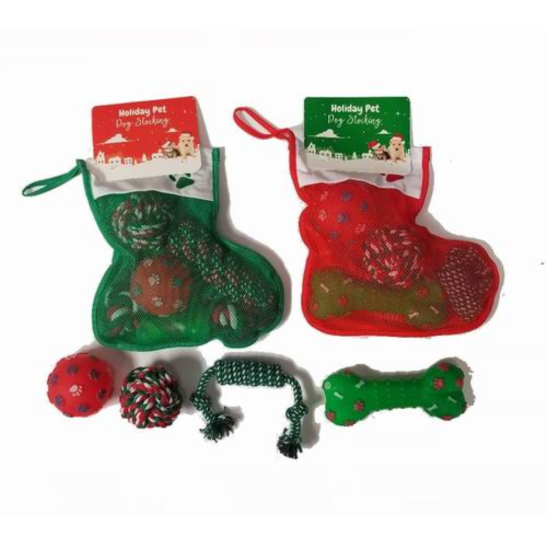 Buy Christmas Holiday Dog Toys Gift Stocking Cheap H&J Liquidators