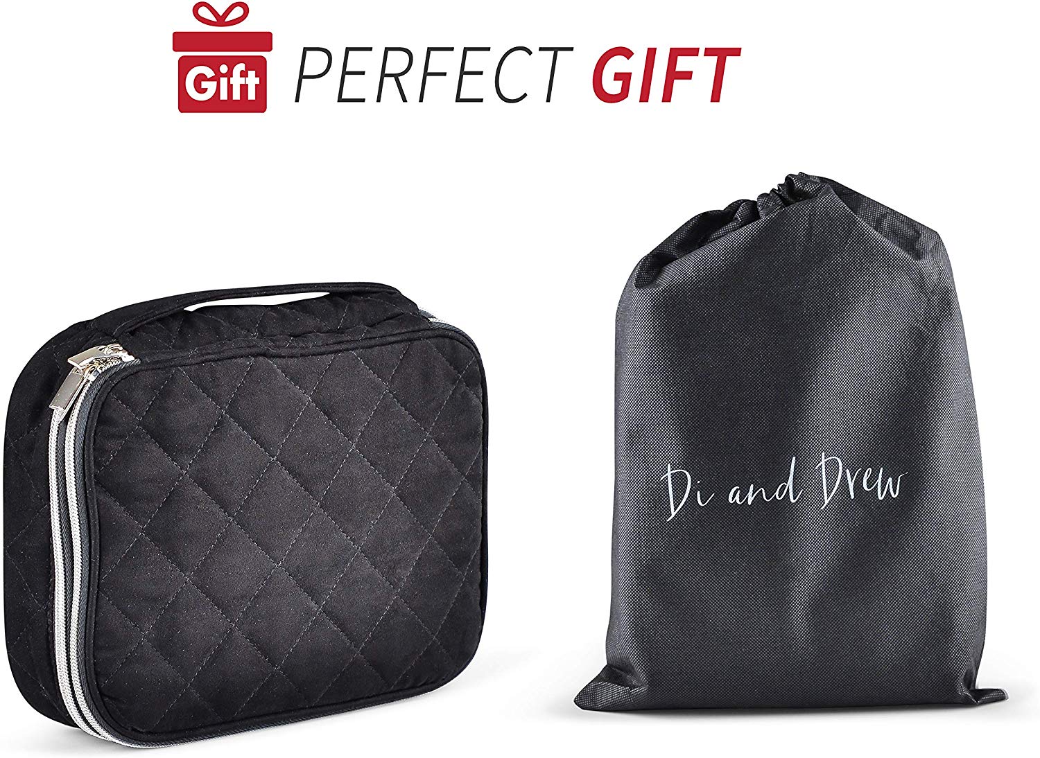 Buy Premium Large Quilted Velvet Travel Jewelry Case Cheap H&J