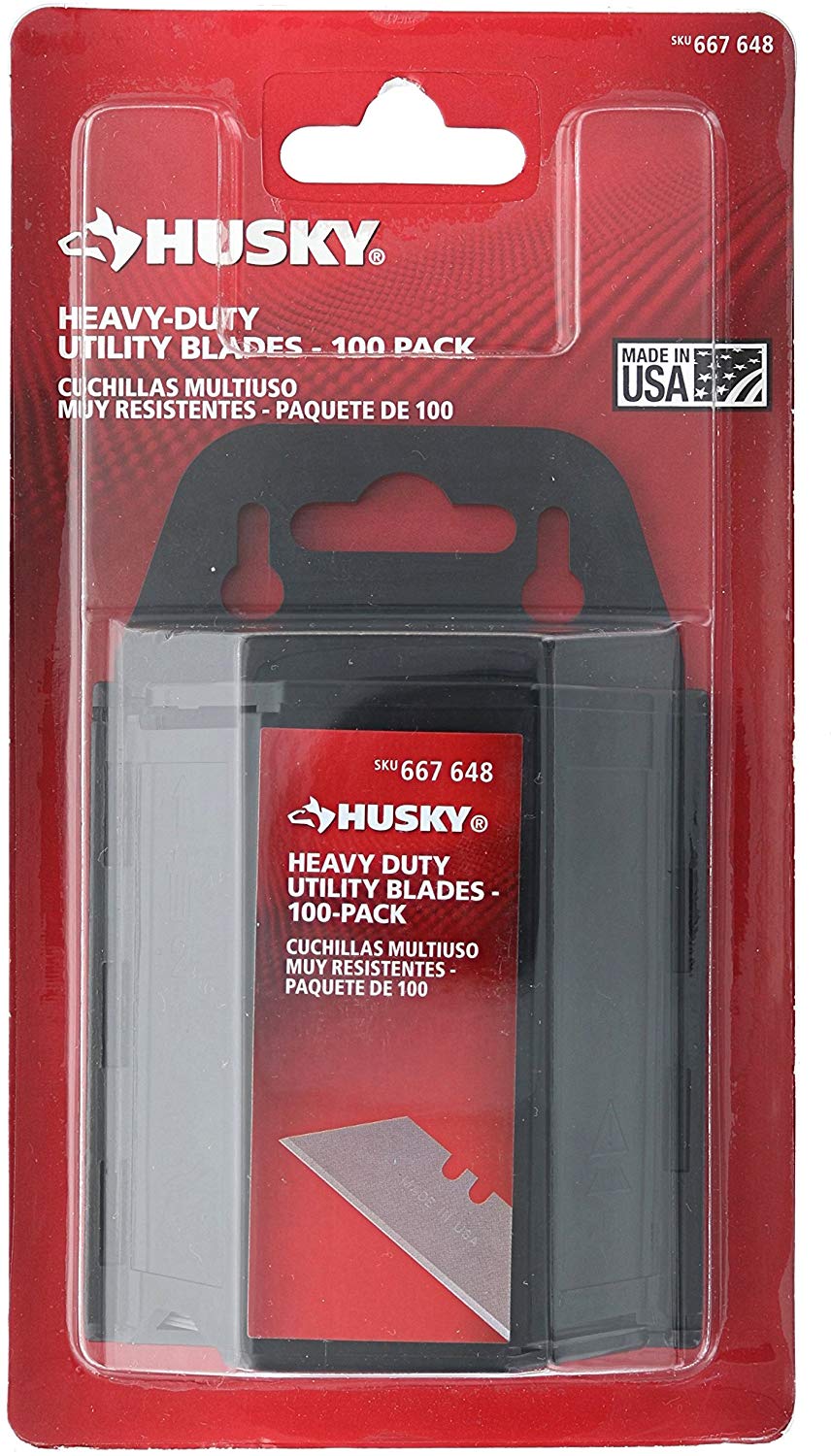 Buy Husky Heavy Duty .024” Carbon Steel Utility Blade (100 Pack) Cheap H&J Liquidators and