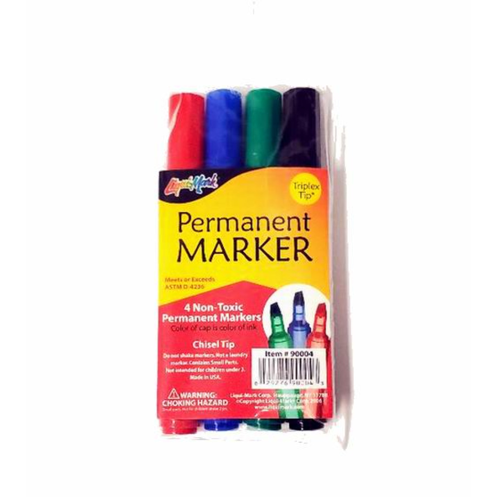 Buy 4Pack Permanent Marker Chisel Tip 1.00 Pack Cheap H&J