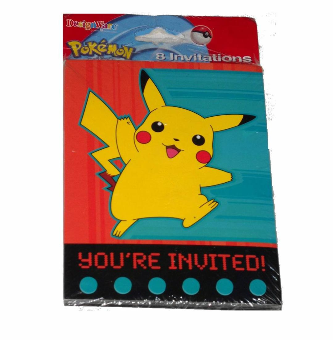 Pokemon Pikachu (8-Pack) Party Invitations with ENVELOPES