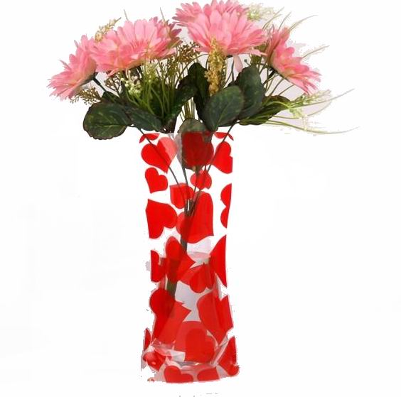 Buy Plastic Folding Reusable Flower Vase Heart Theme Cheap H&J