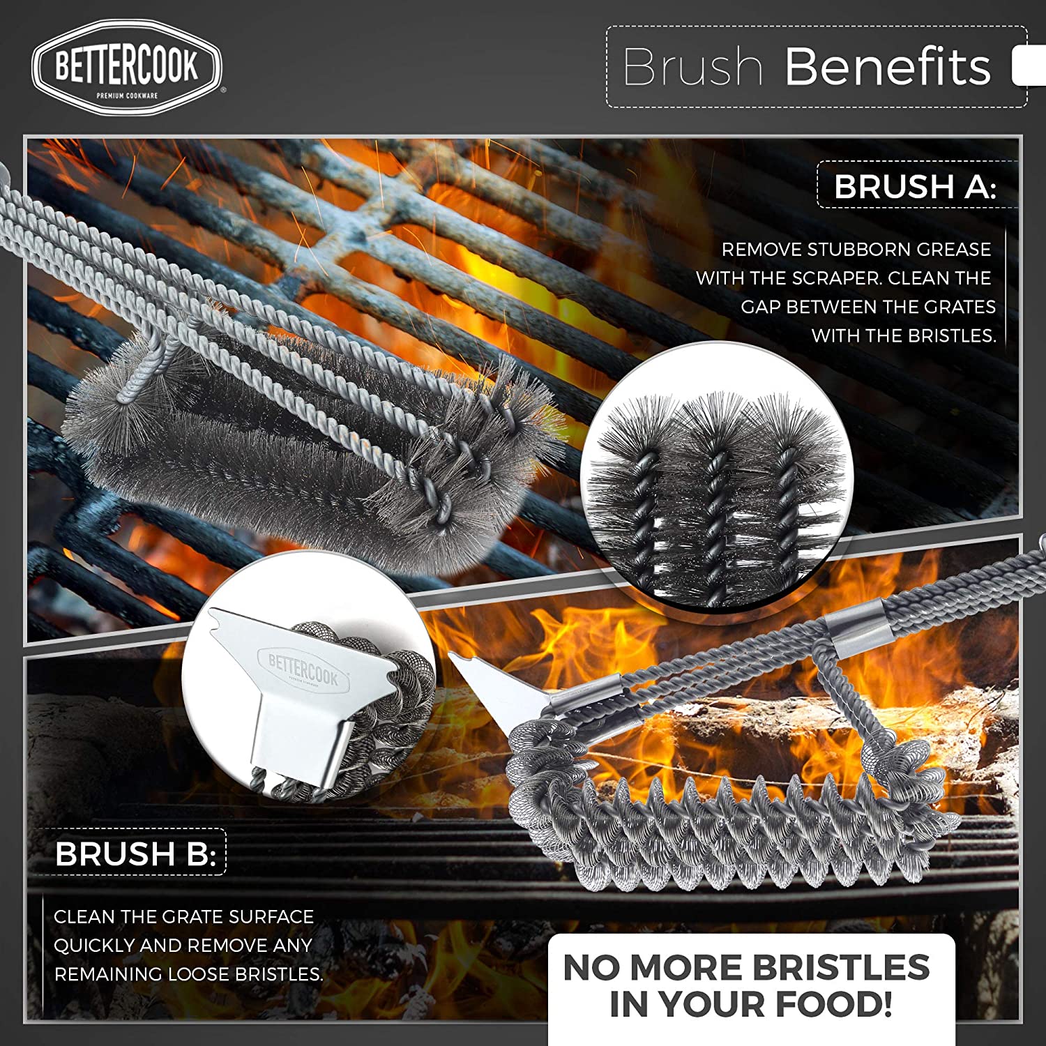 Buy Heavy Duty (2Piece) BBQ Grill Brush Set Only 7.00