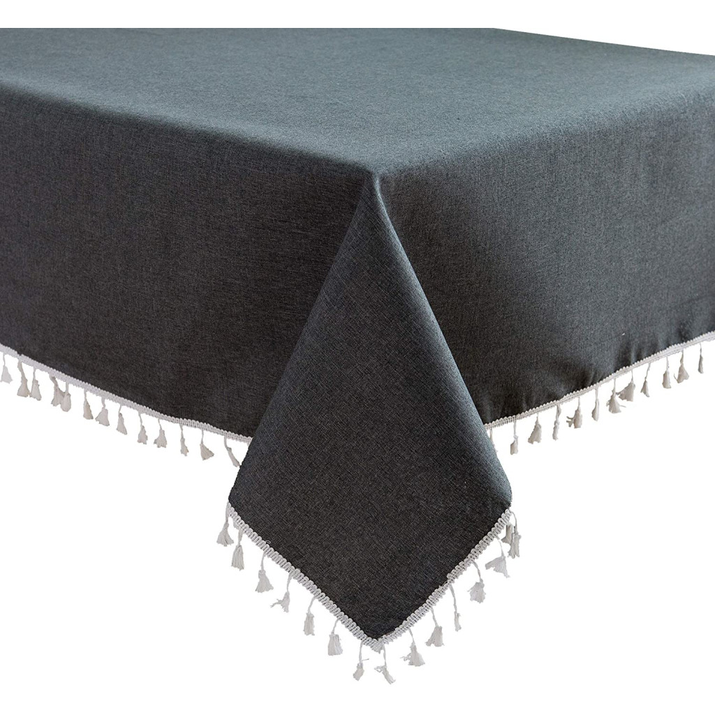Buy NorthShore Linen Cotton Dark Grey Table Cloth (52″ x 70″) Cheap H