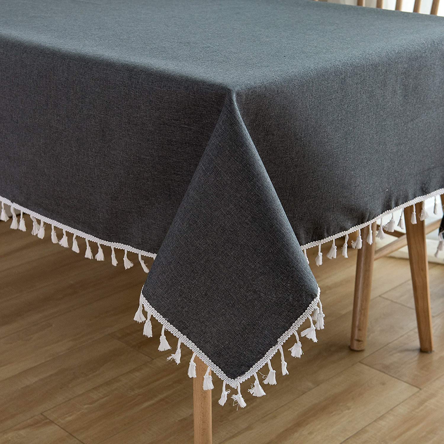 Buy NorthShore Linen Cotton Dark Grey Table Cloth (52″ x 70″) Cheap H