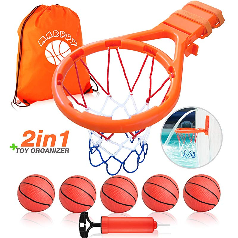 Buy Bath Toy Basketball Hoop for Kids + 5 Upgraded Balls Cheap H&J
