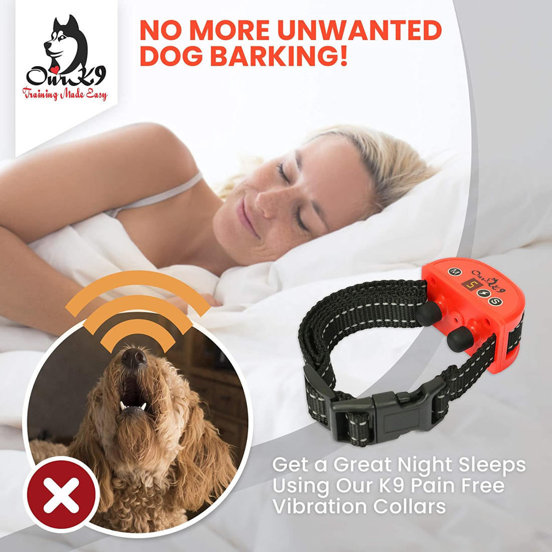 Buy Our K9 Rechargeable Bark Shock Dog Adjustable Training Collar for