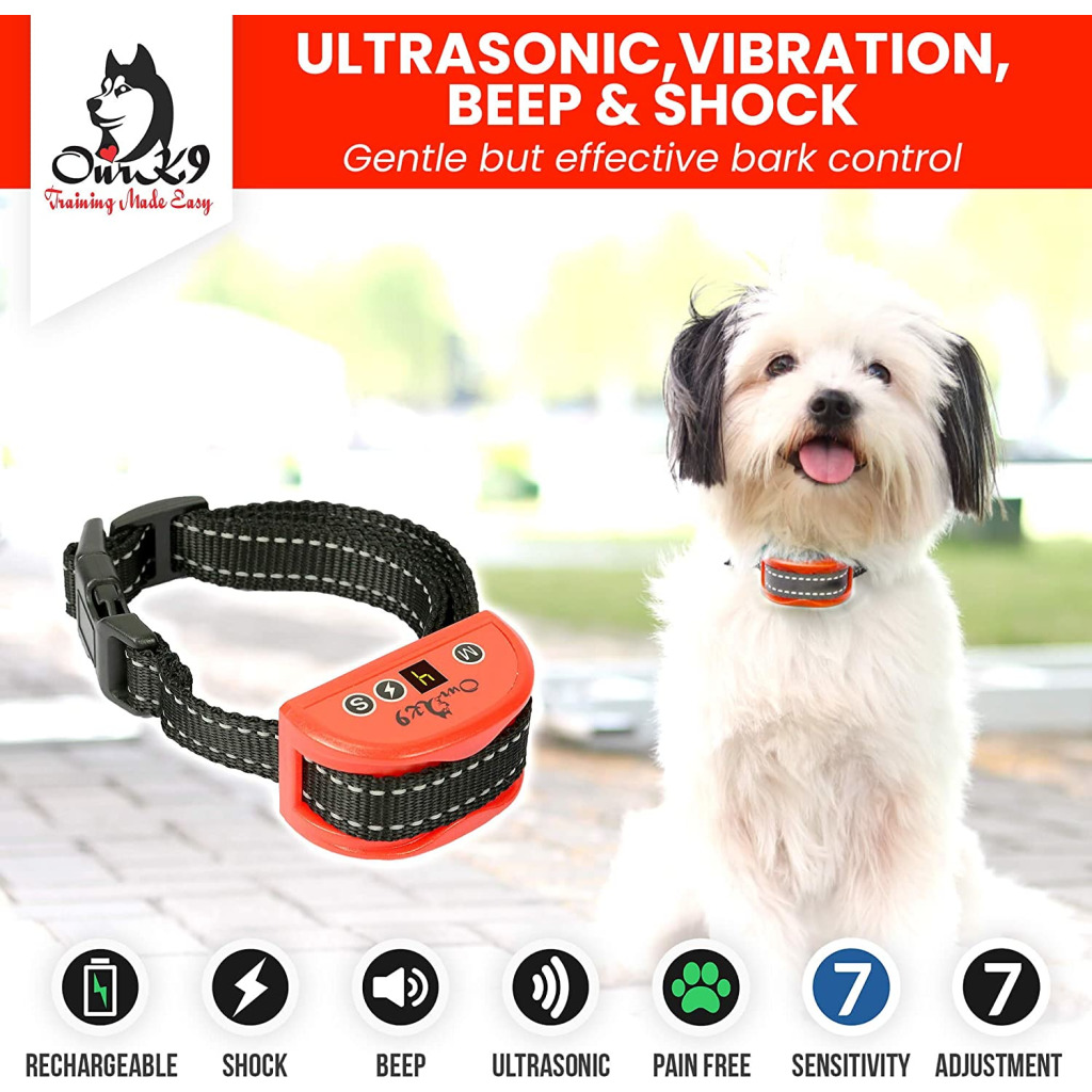 Buy Our K9 Rechargeable Bark Shock Dog Adjustable Training Collar for
