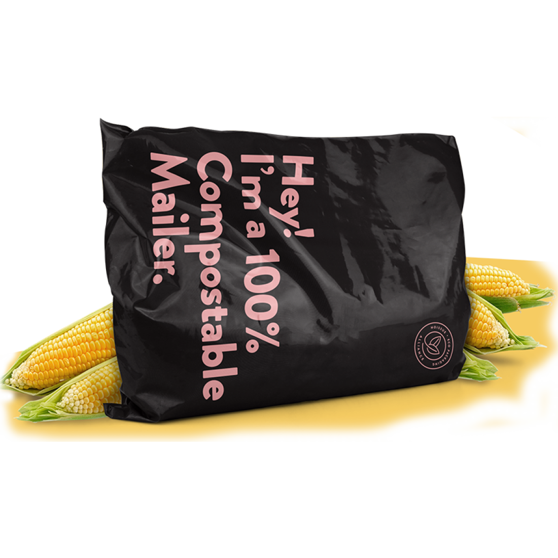 Buy 100 Compostable Biodegradable Black Mailers (15" x 10") Cheap H