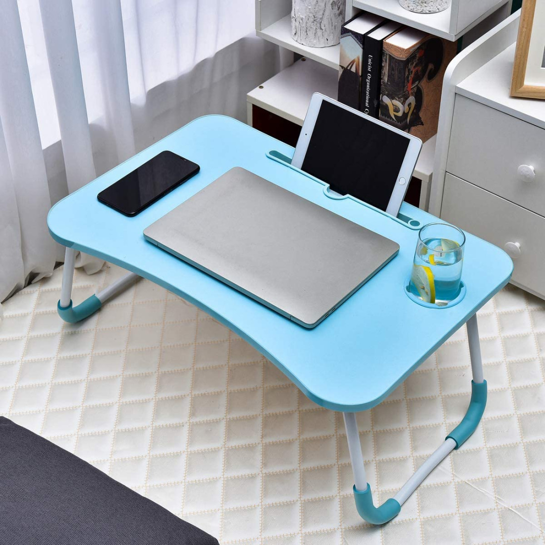 Buy Lap Desk,Portable Foldable Laptop Tray Table Blue Cheap H&J