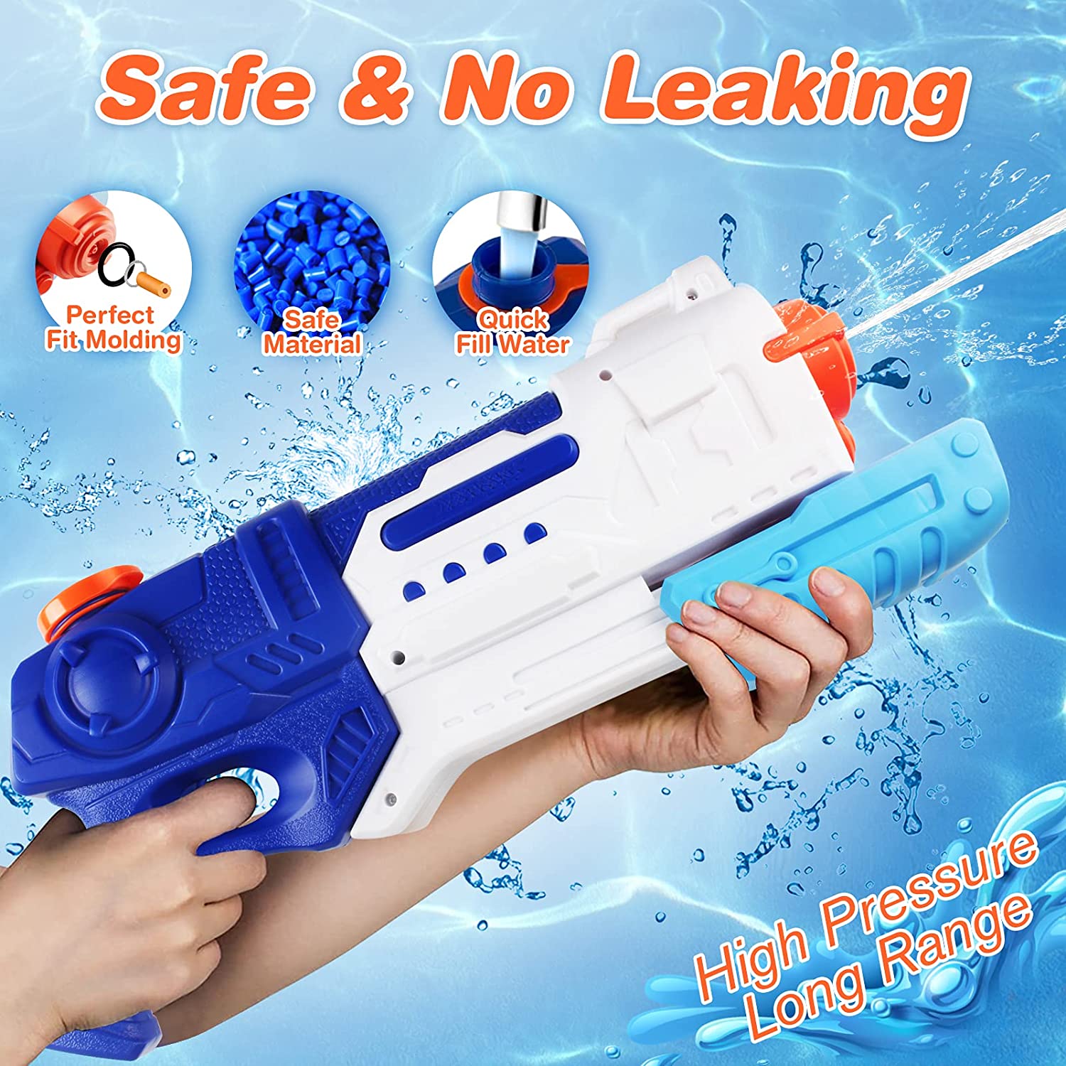 Buy Water Guns 2 Pack Super Water Long Range Soaker Blaster Guns 900 CC Only 7.00/Pack Cheap