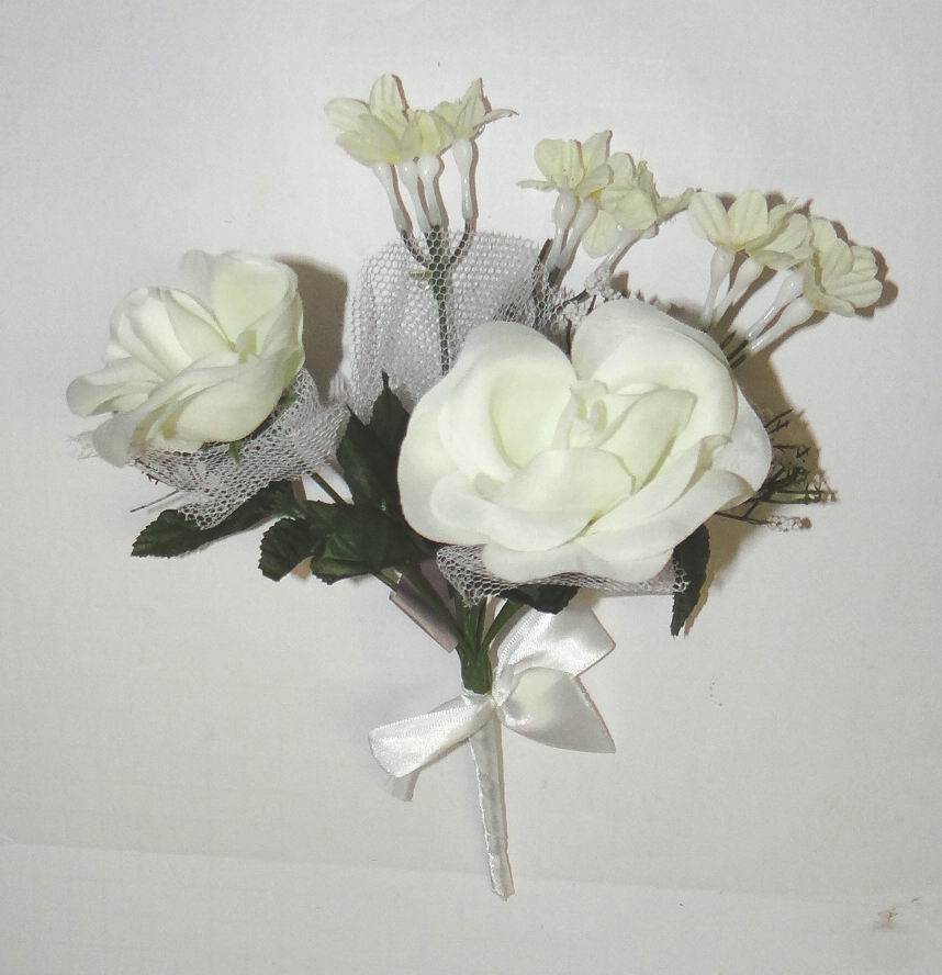 Buy Artificial White Rose Bouquet Flowers Cheap H&J Liquidators and
