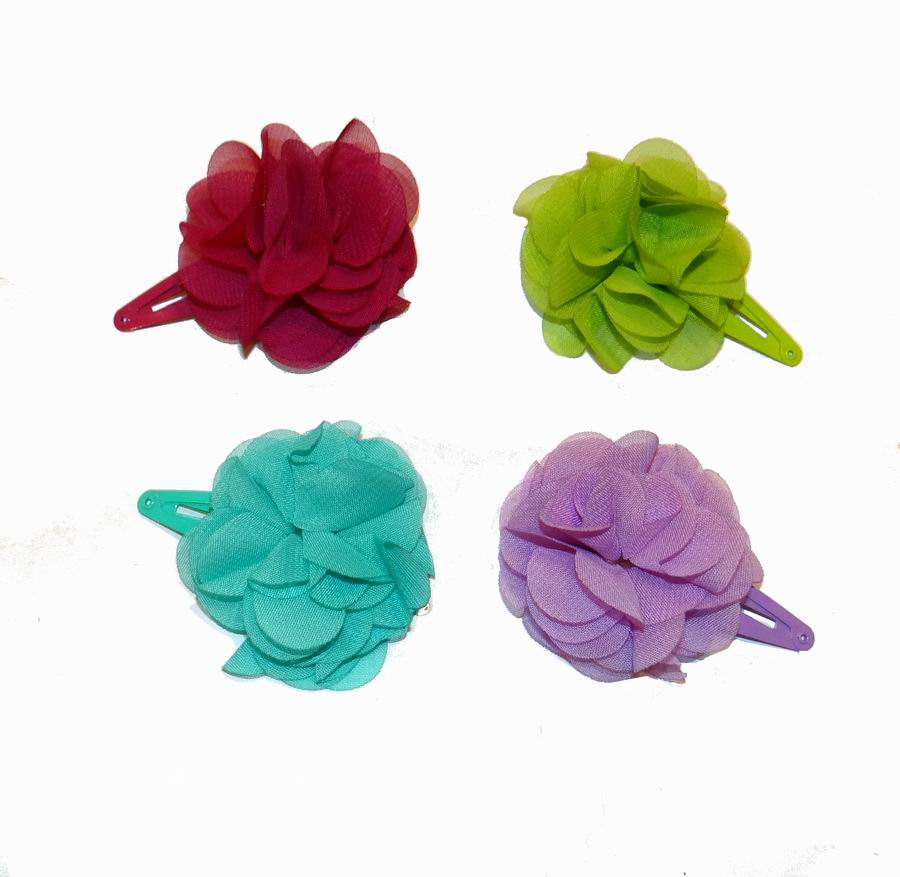 Buy Kohl's Chiffon Flower Snap Hair Clips 4 Pack Item547936K Cheap H&J Liquidators and