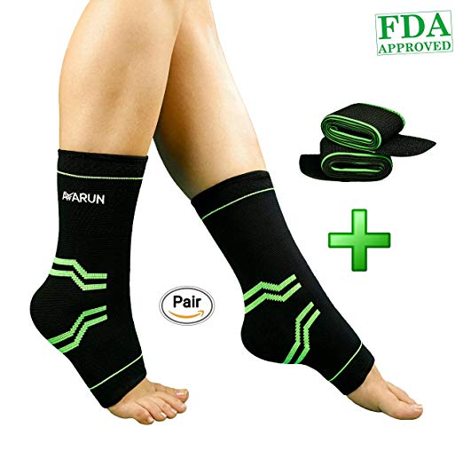 AVARUN Compression Sleeves Ankle Brace Support Adjustable Achilles
