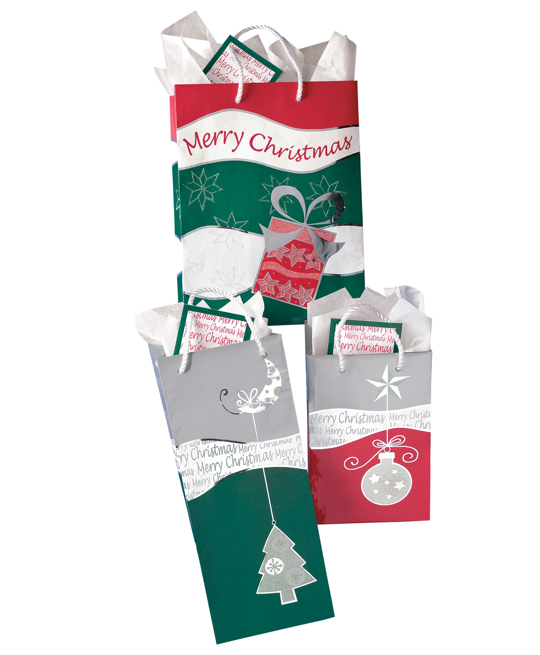 Set of 3 High Gloss Elegant Holiday Gift Bag Set Only 1.50/Set H&J