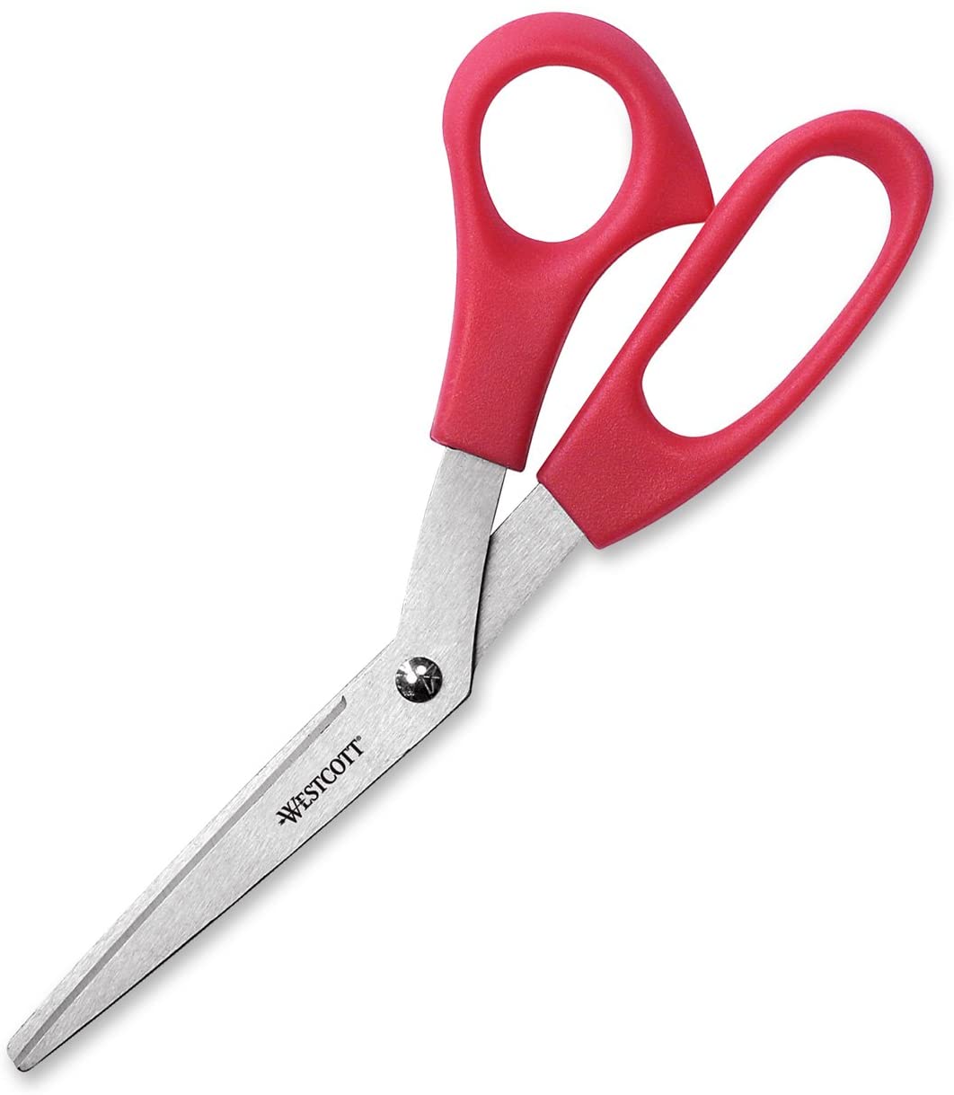 Westcott All Purpose Bent Scissor 8″ Red (10703) Item 5039 H&J